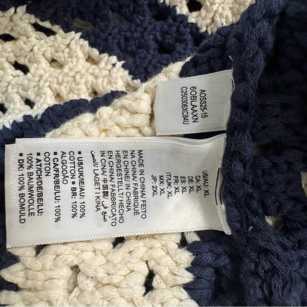 The Drop Knit Sweater Dress with Navy and Cream Stripes - Picture 4 of 5